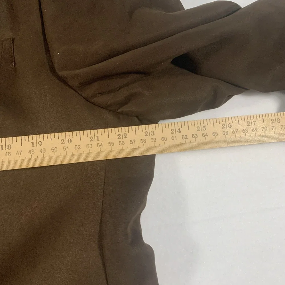 Chaps Mens Blazer Jacket 44R Brown Faux Suede 2 Button Sport Coat Microfiber